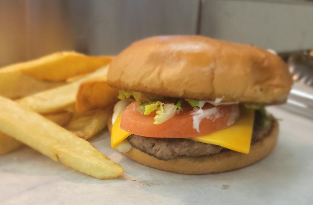 Cheeseburger, Fries, 12 oz Drink